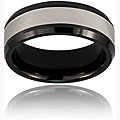 Ceramic/ Tungsten Beveled Edge Polished Black Ring (8 mm)