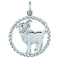 Sterling Silver Zodiac Aries Symbol Charm