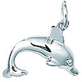 Sterling Silver Dolphin 3D Charm