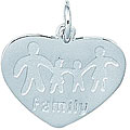 Sterling Silver Family Heart Charm