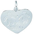 Sterling Silver Heart with Family Charm