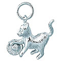 Sterling Silver Cat with Ball of Yarn Charm