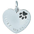 Sterling Silver 'I Love My Puppy' Charm