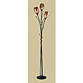 Lucinda Mission Bronze Floor Lamp with Tiger Glass