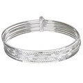 Sterling Essentials Sterling Silver 7-inch Diamond-Cut Bangle Bracelet (set of 7)