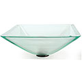 Kraus Aquamarine Square Frosted Glass Vessel Sink