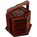 Handmade Chinese 'Coin' Red Leather Storage Box