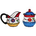 Viva Collection Hand-painted Sugar and Creamer