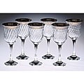 Italian Water Glasses with Silver Trim (Set of 6)