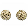 10k Yellow Gold Crystal Ball Earrings