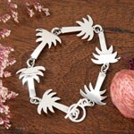 Sterling Silver 'Tropical Palms' Bracelet (Mexico)