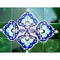 Architectural 'Lengeh Design' 40-tile Ceramic Wall Art