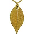 24k Yellow Gold Overlay 5-strand Leaf Necklace