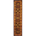 Handmade Taj Mahal Burgundy/ Gold Wool Runner (2'3 x 10')
