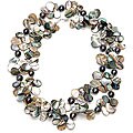 Abalone Teardrop and Peacock FW Pearl Necklace (7.5-8 mm)