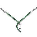 Genuine Emerald and Sterling Silver Necklace
