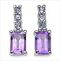 Sterling Silver Amethyst Tanzanite Earrings
