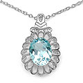 Silver Genuine Blue Topaz Necklace