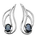 Silver Genuine Sapphire Earrings