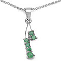 Silver Genuine Emerald 6-stone Necklace