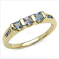 14KYG Plated 0.63ctw Genuine Blue Sapphire Ring