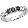 Sterling Silver Sapphire 3-stone Ring