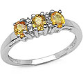 Malaika Sterling Silver Yellow Sapphire Diamond Ring