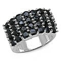 Malaika Sterling Silver Sapphire Grid Cluster Ring (Size 7)