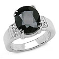 Sterling Silver Midnight Blue Sapphire and White Topaz Ring