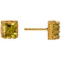 10k Yellow Gold Peridot Crown Stud Earrings