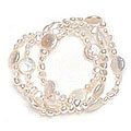 Freshwater Pearl Elastic Stretch Bracelets (5-11 mm) (Set of 3)