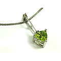 Michael Valitutti 14k Trillion-cut Peridot Diamond Necklace