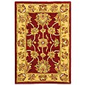 Handmade Heritage Kerman Red/ Gold Wool Rug (2' x 3')