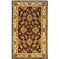 Handmade Heritage Kashan Red/ Ivory Wool Rug (2' x 3')