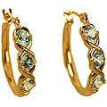 10k Gold Blue Topaz XOXO Hoop Earrings