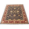 Indo Mahal Black/ Burgundy Wool Rug (8' x 10')