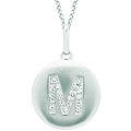 14k White Gold Diamond Initial 'M' Disc Necklace
