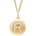 14k Yellow Gold 1/20 to 1/10ct Diamond 'R' Pendant