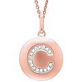 14k Rose Gold Diamond Initial 'C' Disc Necklace
