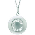 14k White Gold Diamond Initial 'C' Disc Necklace