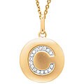14k Yellow Gold Diamond Initial 'C' Disc Necklace