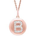 14k Rose Gold Diamond Initial 'B' Disc Necklace