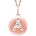 14k Rose Gold Diamond Initial 'A' Disc Necklace
