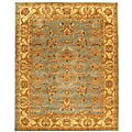 Handmade Heritage Kermansha Blue/ Beige Wool Rug (9'6 x 13'6)