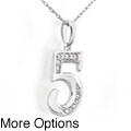 14k Gold 1/10ct TDW Diamond Number Necklace