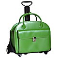 McKlein Green Glenn Ellyn Leather Detachable Wheeled Laptop Case