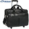 McKlein Roosevelt Black  Leather 17-inch Detachable-wheeled Laptop Case