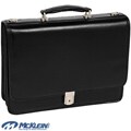McKlein Black Lexington Double Compartment Laptop Briefcase