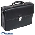 McKlein Ashburn Black Leather Laptop Briefcase