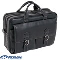 McKlein Kenwood Black Leather Double Compartment Laptop Case